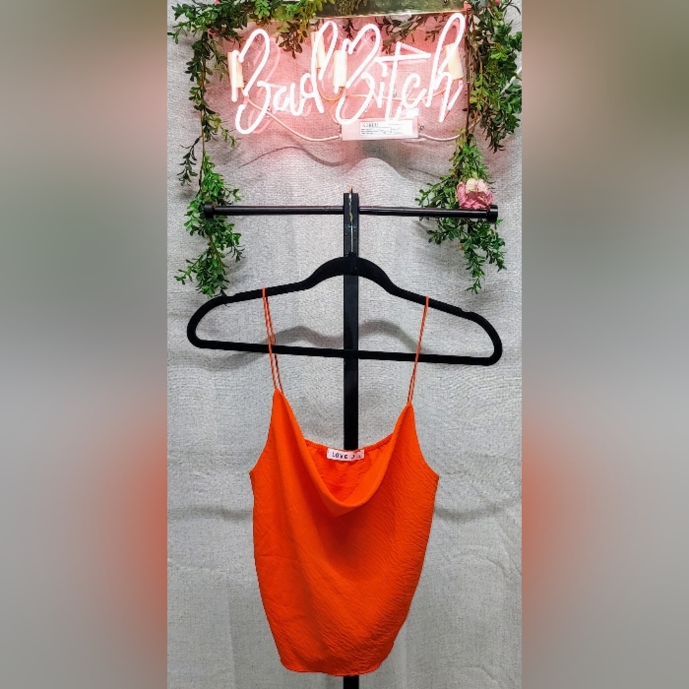 Love j. Neon orange tank top